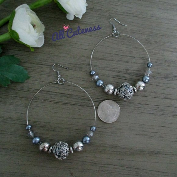 🎀 Large Hoop Earrings - Picture 1 of 2